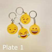 4 Çeşit Emoji Gülen Suratlar Sevimli Figür Karakter Anahtarlık
