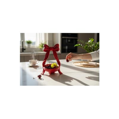 Beyaz Renk Fiyonk Detaylı Şekerlik Sunum Sepeti