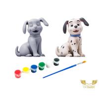 Dalmatian Kendi Biblonu Kendin Boya Seti - 3 Boyutlu Sevimli Biblolar + 5 Akrilik Boya + Fırça