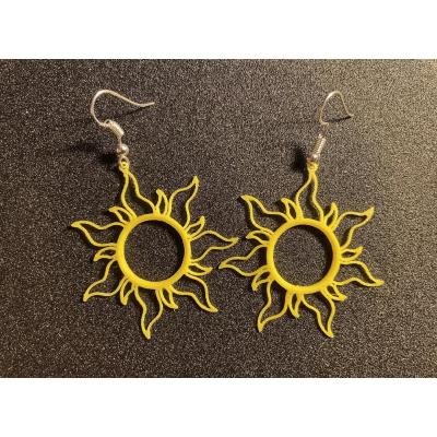 Güneş Temalı Renkli Figürlü Plastik Küpe - Hafif ve Eğlenceli Tasarım