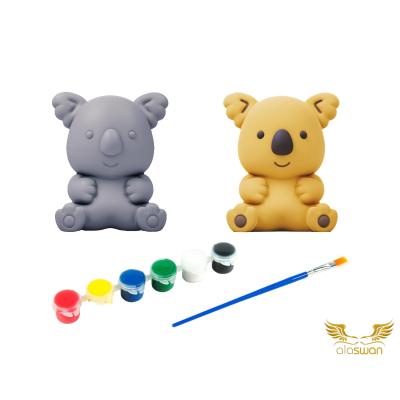 Koala Kendi Biblonu Kendin Boya Seti - 3 Boyutlu Sevimli Biblolar + 5 Akrilik Boya ve Fırça Seti