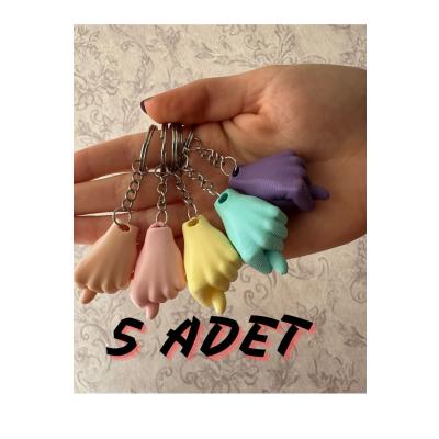 Nah Anahtarlık 5 Adet El Işareti El Işareti Anahtarlık Nah Işareti 5 Adet Pembe Sarı Mor Yeşil Ten