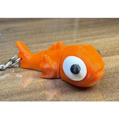 Patlak Göz Turuncu Balık Sevimli Figür Karakter Anahtarlık