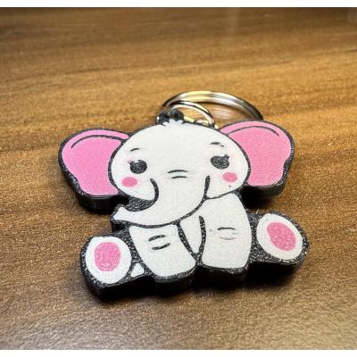 Pembe Kulaklı Fil Sevimli Figür Karakter Anahtarlık