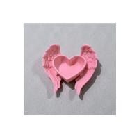 Pembe Melek Kanatlı Kalp Takı Standı